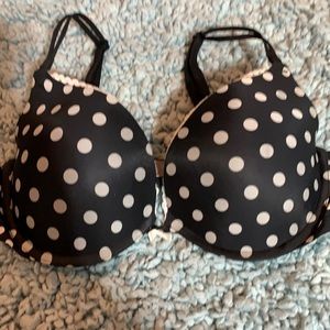 Victoria’s Secret black polkadotted bra size 34D push-up